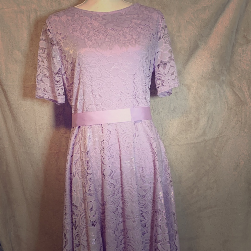 Purple lace party dress